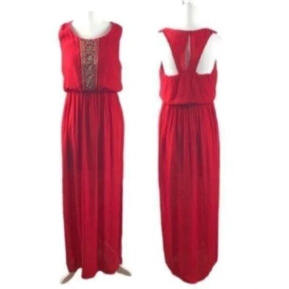 Love Reign Red Maxi Summer Casual Party Dress Medium - Picture 1 of 7